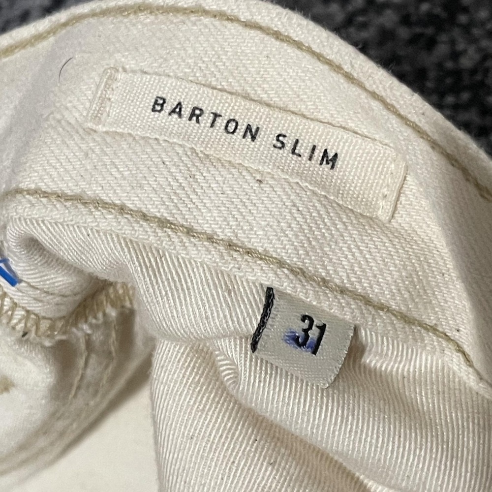 Imogene And Willie Jeans Mens 31 White Barton‎ Slim Button Fly Selvedge Denim